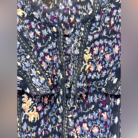 PAIGE Blue Floral Ruffled Summer Blouse - Picture 5 of 10